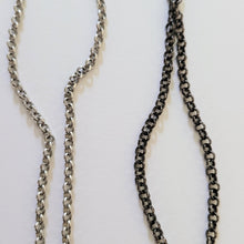Load image into Gallery viewer, Spiral Necklace, Your Choice of Gunmetal Curb or Silver Rolo Chain, Mens Jewelry
