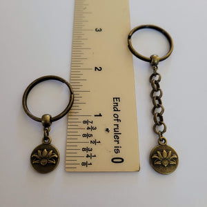 Lotus Flower Keychain,  Zipper Pull or Backpack Charm