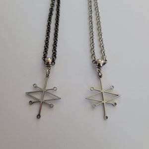 Sigil of Azazel Necklace, Your Choice of Gunmetal or Silver Rolo Chain, Supernatural Jewelry