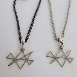 Midas Star Necklace, Your Choice of Gunmetal or Silver Rolo Chain, Reiki Jewelry