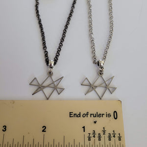 Midas Star Necklace, Your Choice of Gunmetal or Silver Rolo Chain, Reiki Jewelry