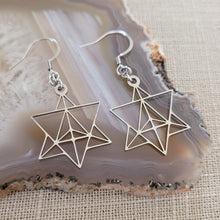 Load image into Gallery viewer, Merkaba Earrings, Yoga Jewelry, Dangle Drop Earrings,
