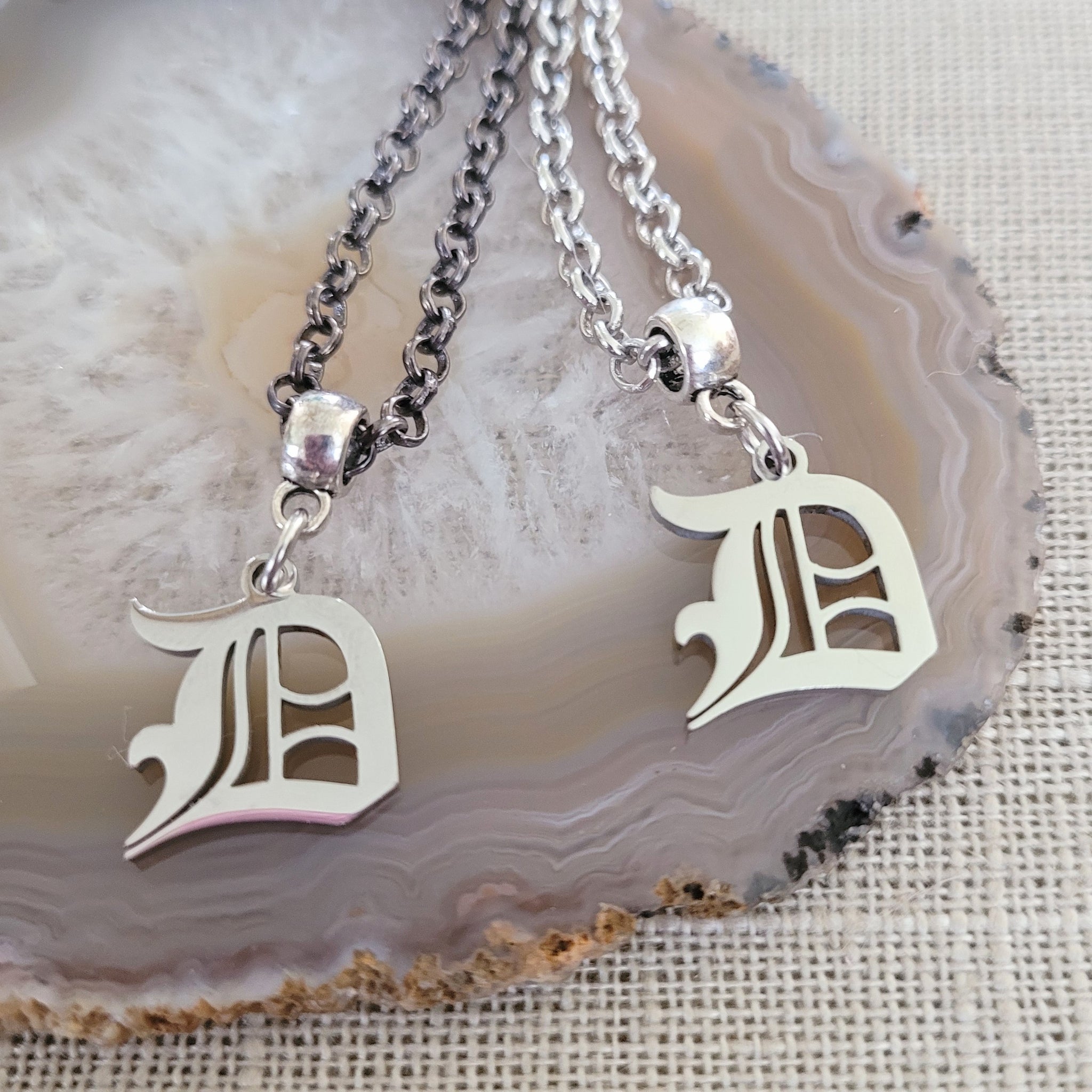 D - Letter Name Necklace Initial Necklace | Initial necklace, Initial  necklace gold, Solid gold necklace