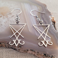 Load image into Gallery viewer, Lucifers Sigil Earrings, Stainless Steel Dangle Drop Earrings
