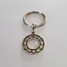 Load image into Gallery viewer, Phases of The Moon Keychain, Purse or Backpack Charm, Zipper Pull, Witch Wiccan Gifts
