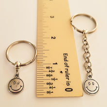 Load image into Gallery viewer, Smiley Face Keychain, 90s Key Ring, Backpack or Purse Charm, Zipper Pull

