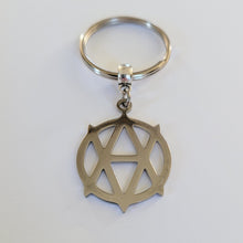 Load image into Gallery viewer, Vegan Anarchism Keychain, Backpack or Purse Charm, Zipper Pull, Stainless Steel Charm, Vegetarian Anarchist Key Ring
