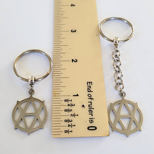 Vegan Anarchism Keychain, Backpack or Purse Charm, Zipper Pull, Stainless Steel Charm, Vegetarian Anarchist Key Ring