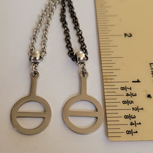Load image into Gallery viewer, Agender Necklace, Your Choice of Gunmetal or Silver Rolo Chain, Non Binary Jewelry
