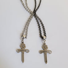 Load image into Gallery viewer, Gonzo Necklace, Your Choice of Gunmetal or Silver Rolo Chain, Hunter S Thompson Jewelry
