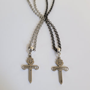 Gonzo Necklace, Your Choice of Gunmetal or Silver Rolo Chain, Hunter S Thompson Jewelry