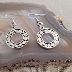 Moon Phase Earrings, Dangle Drop Earrings, Witchy Witchcraft Jewelry