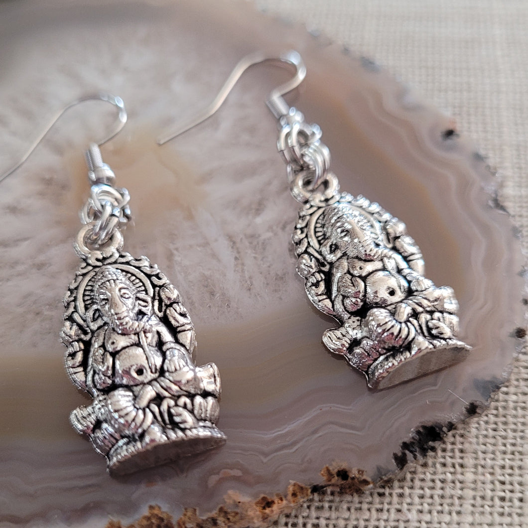 Ganesh Earrings,  Dangle Drop Earrings, Hindu Jewelry