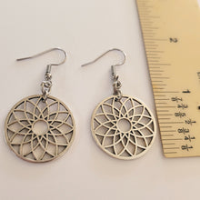 Load image into Gallery viewer, Flower of Life Earrings, Dangle Drop Earrings, Yoga Jewelry
