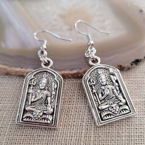 Shiva Earrings,  Silver Dangle Drop Earrings