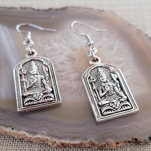 Shiva Earrings,  Silver Dangle Drop Earrings