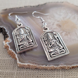 Shiva Earrings,  Silver Dangle Drop Earrings