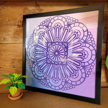 Load image into Gallery viewer, Purple Mandala Framed 12x12 Wall Art Home Decor
