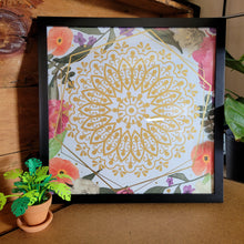 Load image into Gallery viewer, Gold Floral Mandala Framed 12x12 Wall Art Home Decor
