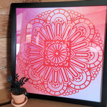 Load image into Gallery viewer, Red Mandala Framed 12x12 Wall Art Home Decor

