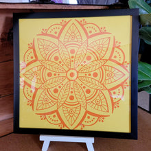 Load image into Gallery viewer, Yellow and Orange Mandala Framed 12x12 Wall Art Home Decor

