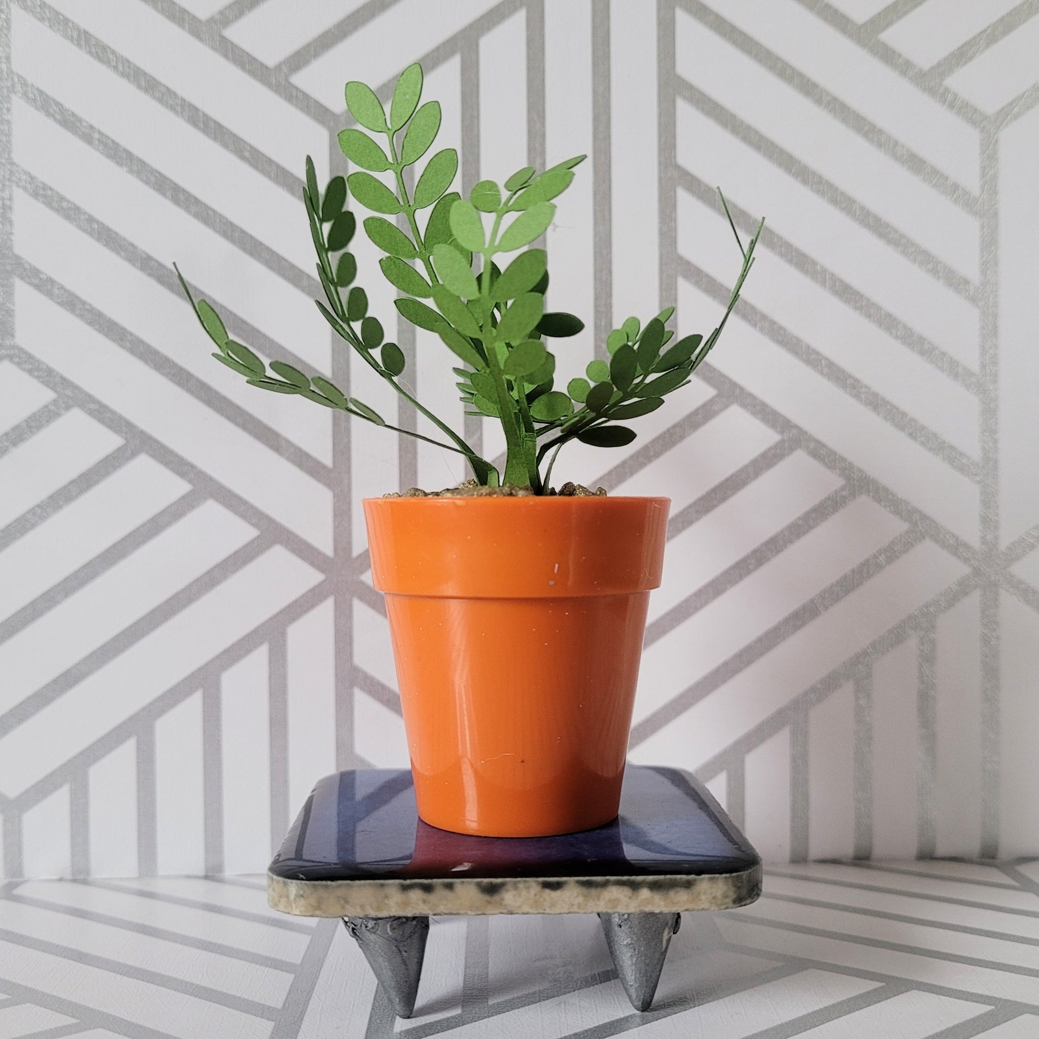 miniature zz plant ZZ Plant, 3 inch Miniature Paper Plant, Dollhouse Zen Garden Mini – Crystal Compass Design