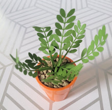 Load image into Gallery viewer, ZZ Plant, 3 inch Miniature Paper Plant, Dollhouse Zen Garden Mini

