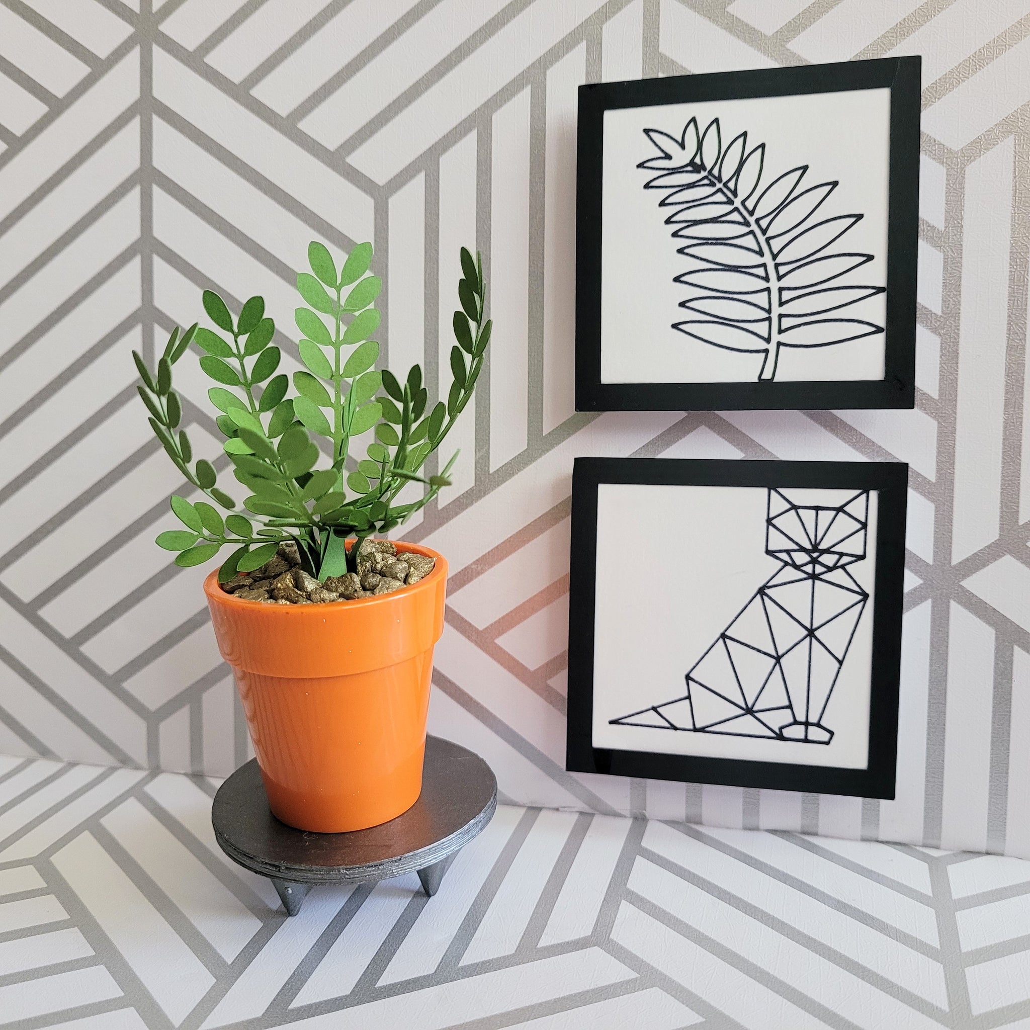 miniature zz plant ZZ Plant, 3 inch Miniature Paper Plant, Dollhouse Zen Garden Mini – Crystal Compass Design