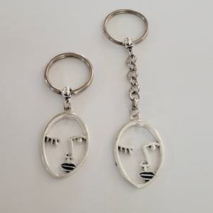 Winking Face Keychain, Backpack or Purse Charm, Zipper Pull