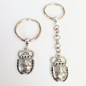 Scarab Keychain,  Key Ring Fob or Zipper Pull, Mens Accessories