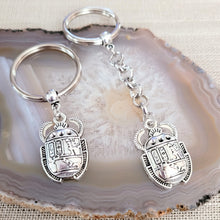Load image into Gallery viewer, Scarab Keychain,  Key Ring Fob or Zipper Pull, Mens Accessories
