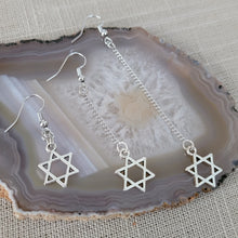 Load image into Gallery viewer, Star of David Earrings, Your Choice of Three Lengths, Jewish Religious Jewelry
