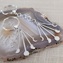 Load image into Gallery viewer, Phases of The Moon Keychain, Purse or Backpack Charm, Zipper Pull
