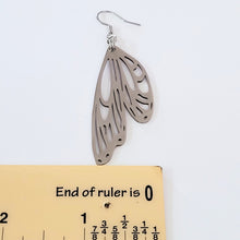 Load image into Gallery viewer, Butterfly Wing Earrings, Dangle Drop Earrings, Stainless Steel Machine Cut Charms
