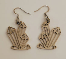Load image into Gallery viewer, Crystal Cluster Earrings,  Dangle Drop Earrings, Machine Cut Stainless Steel Charms
