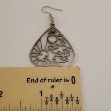 Load image into Gallery viewer, Planchette Earrings,  Dangle Drop Earrings, Machine Cut Stainless Steel Charms
