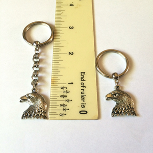 Silver American Eagle Keychain, Key Ring, Zipper Pull, Purse or Backpack Charm