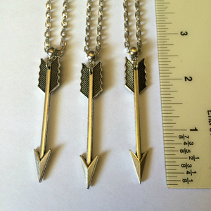 Arrow Necklace on Silver Cable Chain, Mens Jewelry