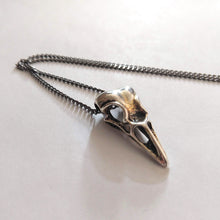 Load image into Gallery viewer, Bird Skull Necklace, Raven Crow Gothic Victorian Halloween Jewelry
