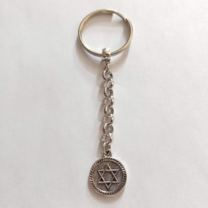 Silver Star of David Keychain, Jewish Backpack or Purse Charms, Zipper Pulls