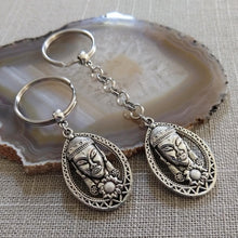 Load image into Gallery viewer, Silver Buddha Keychain Key Ring or Zipper Pull - Buddhist Keychain
