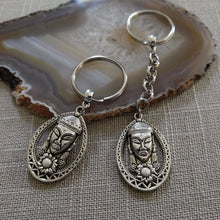 Load image into Gallery viewer, Silver Buddha Keychain Key Ring or Zipper Pull - Buddhist Keychain
