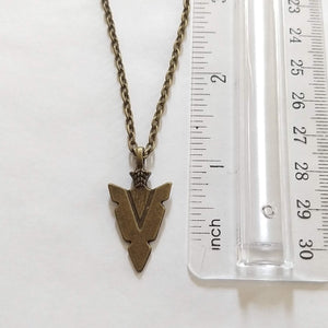 Arrowhead Necklace on Bronze Cable Chain, Mens Jewelry