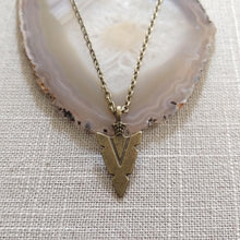 Load image into Gallery viewer, Arrowhead Necklace on Bronze Cable Chain, Mens Jewelry

