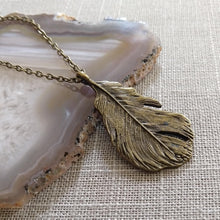 Load image into Gallery viewer, Leaf Necklace - Layering Jewelry on Bronze Cable Chain
