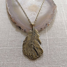 Load image into Gallery viewer, Leaf Necklace - Layering Jewelry on Bronze Cable Chain
