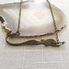 Load image into Gallery viewer, Bronze Mermaid Necklace on Rolo Chain
