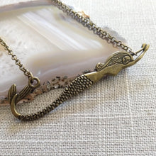 Load image into Gallery viewer, Bronze Mermaid Necklace on Rolo Chain

