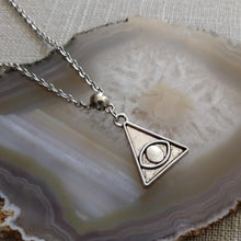 Load image into Gallery viewer, Evil Eye Illuminati Necklace on Silver Cable Chain - Mens Jewelry
