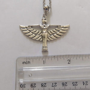 Goddess Isis Necklace on Silver Rolo Chain, Egyptian Jewelry